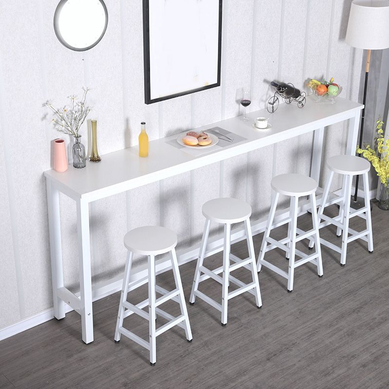 Modern Bar Height Table Metal and Wood Bistro Bar Table for Patio Use