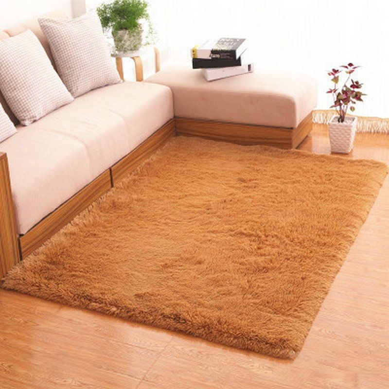 Multicolor Living Room Rug Casual Plain Rug Faux Wool Stain Resistant Non-Slip Backing Pet Friendly Rug