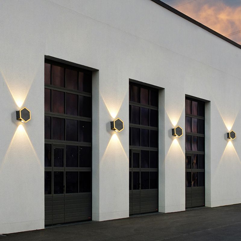 Gold & Black Modern Wall Flush Mount Honeycomb Shape Metal Wall Light