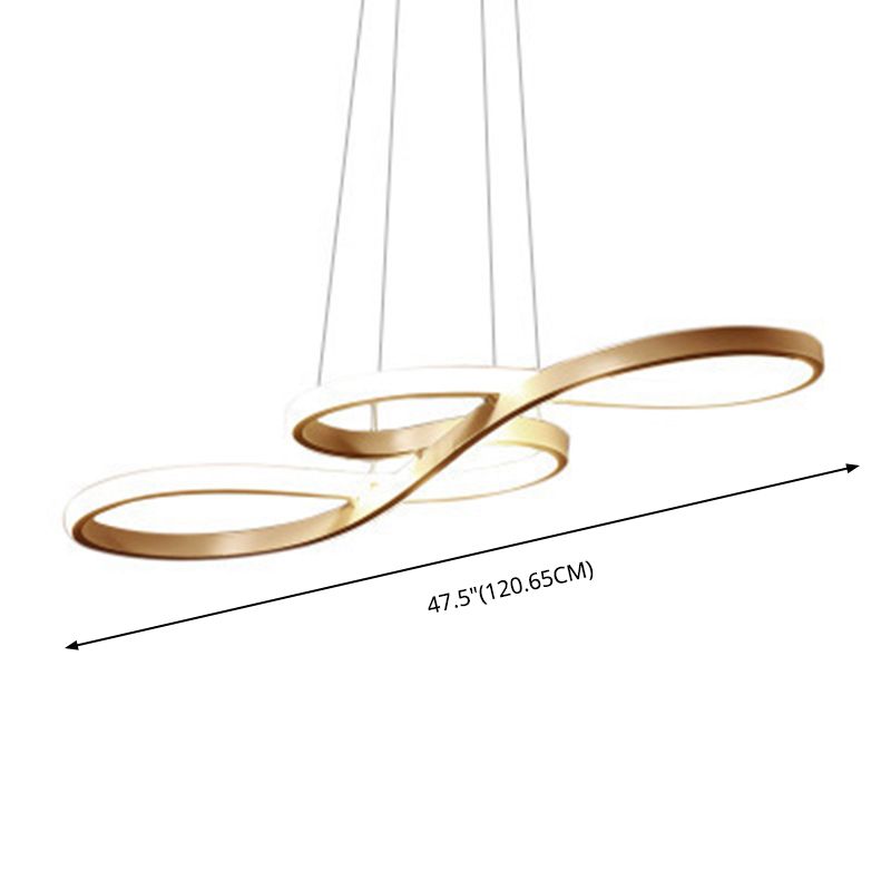 Modern Simplicity Spiral Chandelier Lamp Aluminum Hanging Pendant Lights for Restaurant