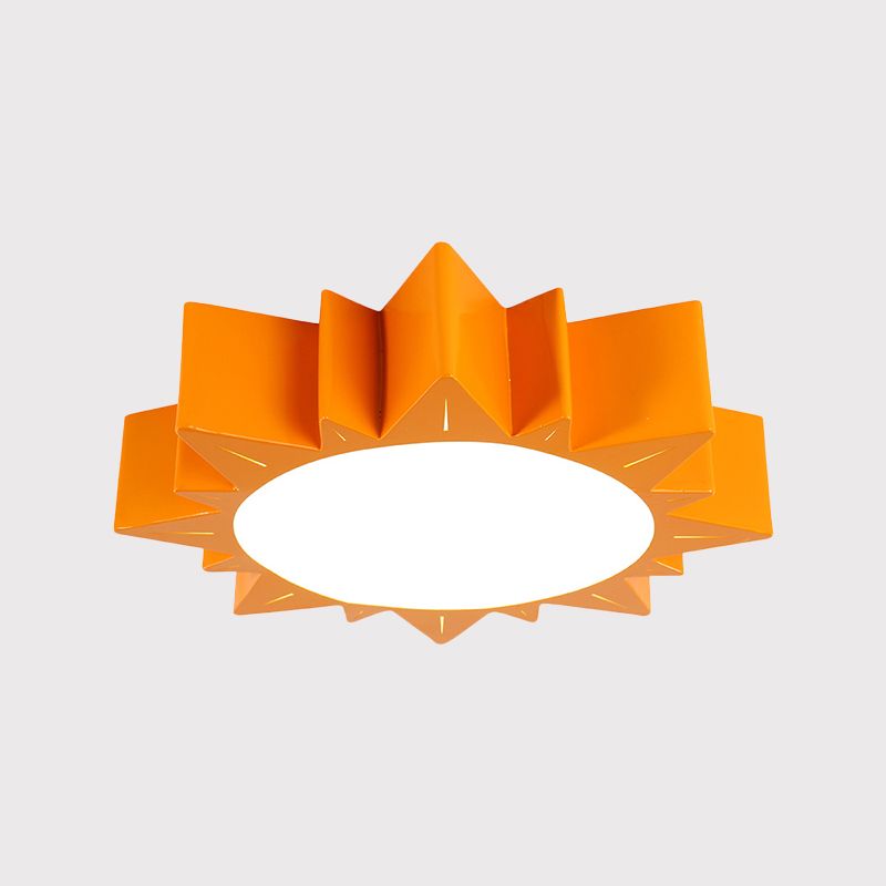 Asilo a LED Flush Mount Children Red/Giallo/Blu Burfana con tonalità acrilica del sole