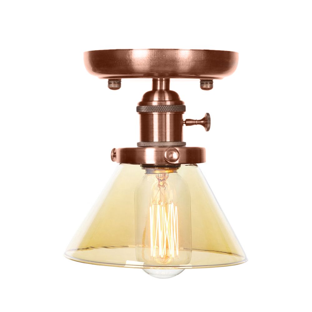 1 Apparecchio di illuminazione in vetro in vetro industriale a cono leggero/campana semifulpa