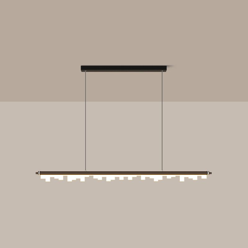 Idee di illuminazione dell'isola lineare moderna lampadario metallo 1 luci isola luminosa per sala da pranzo