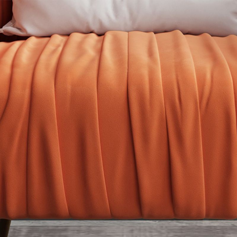 Modern Pillow Back Chair Solid Color Upholstered Sloped Arms Chair