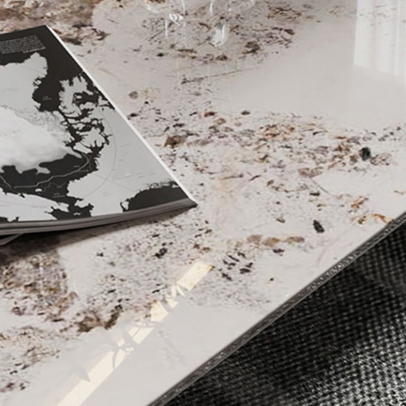 15"H Contemporary Coffee Table Single Stone Coffee Cocktail Table