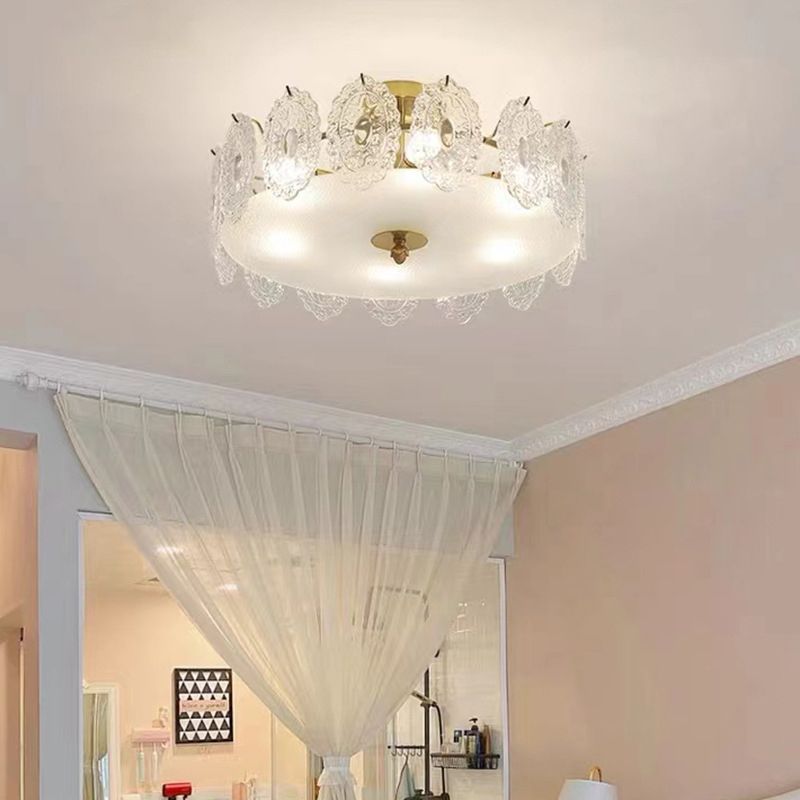 Multi Light Cylindrical Ceiling Lamp Modern Style Glass Ceiling Lighting for Living Room