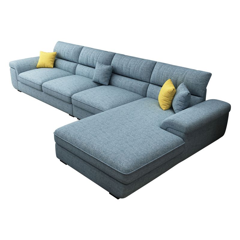 Nordic Cushions Recessed Arm Stationary Sofa Chaise Living Room Fabric