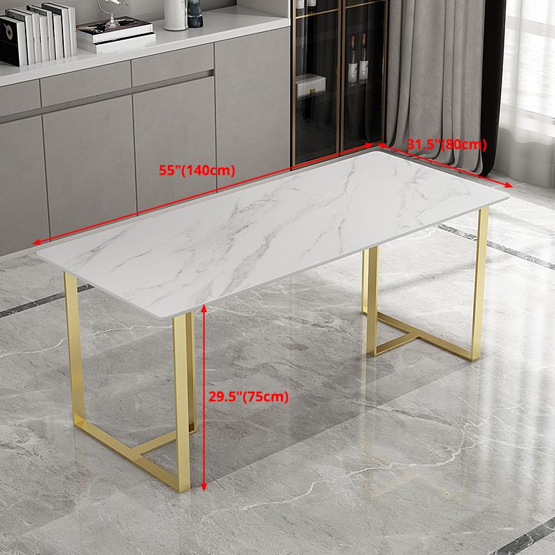 Traditional Luxury Rectangle Table Stone Double Pedestal Dining Site Table