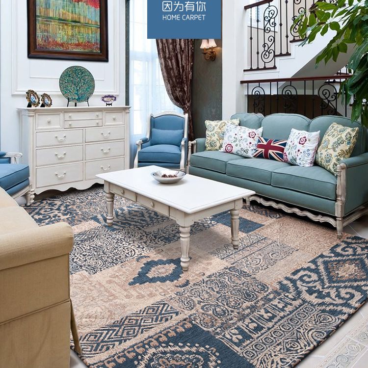 Spezialer Florentiner-Fliesenteppich mehrfarbiger Polyester Teppich Anti-Rutsch-Rückschlagteppich für Wohnzimmer