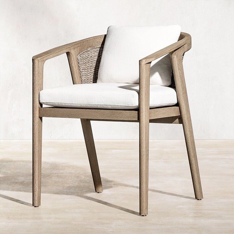 Rectangular Patio Dining Table Set 1/5 Pcs Wood Patio Dining Table with Chairs