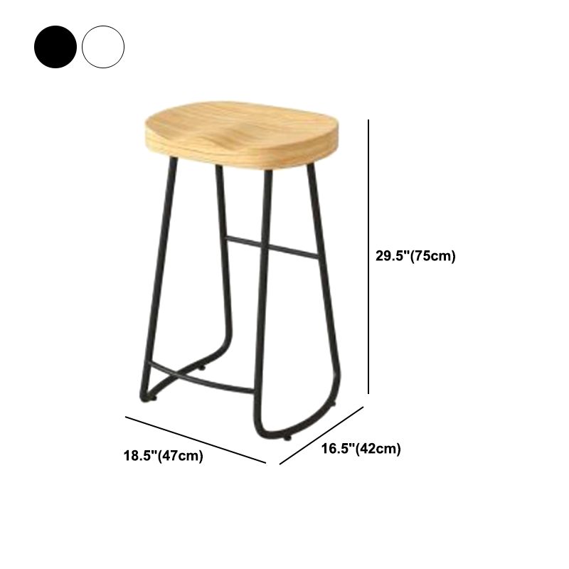 Modern Backrest Counter Stool Iron Milk Tea Shop Bar Stool with Wooden Seat and Pedal