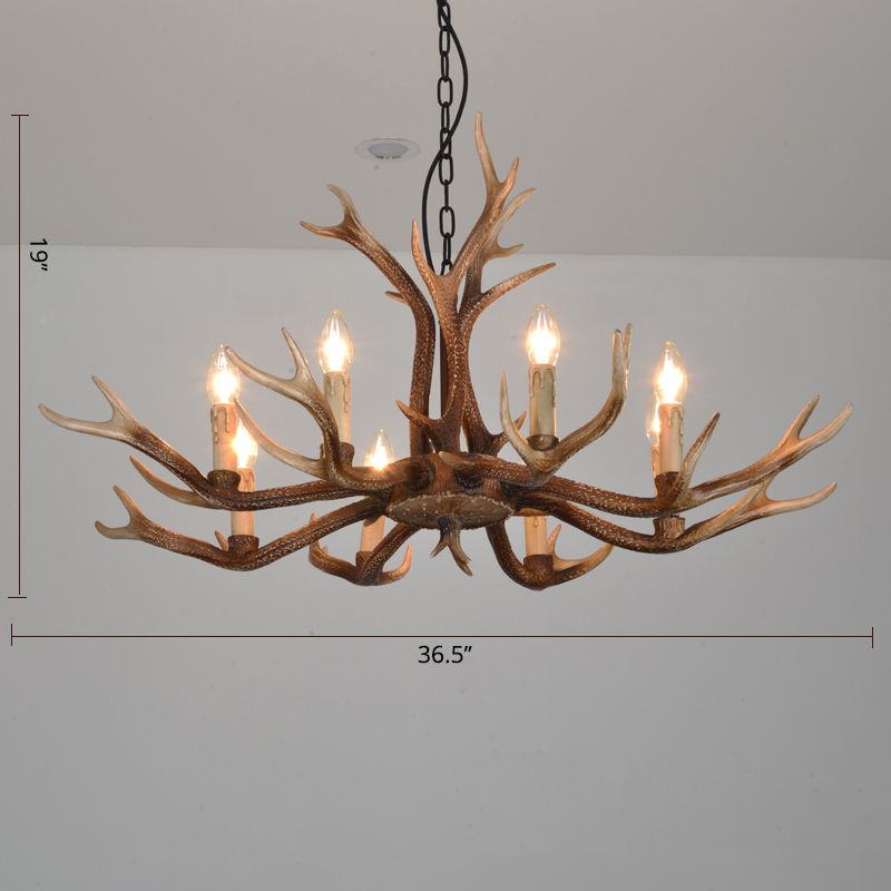 Antler -vormige woonkamer kroonluchter op het platteland hars hangende verlichtingsarmatuur