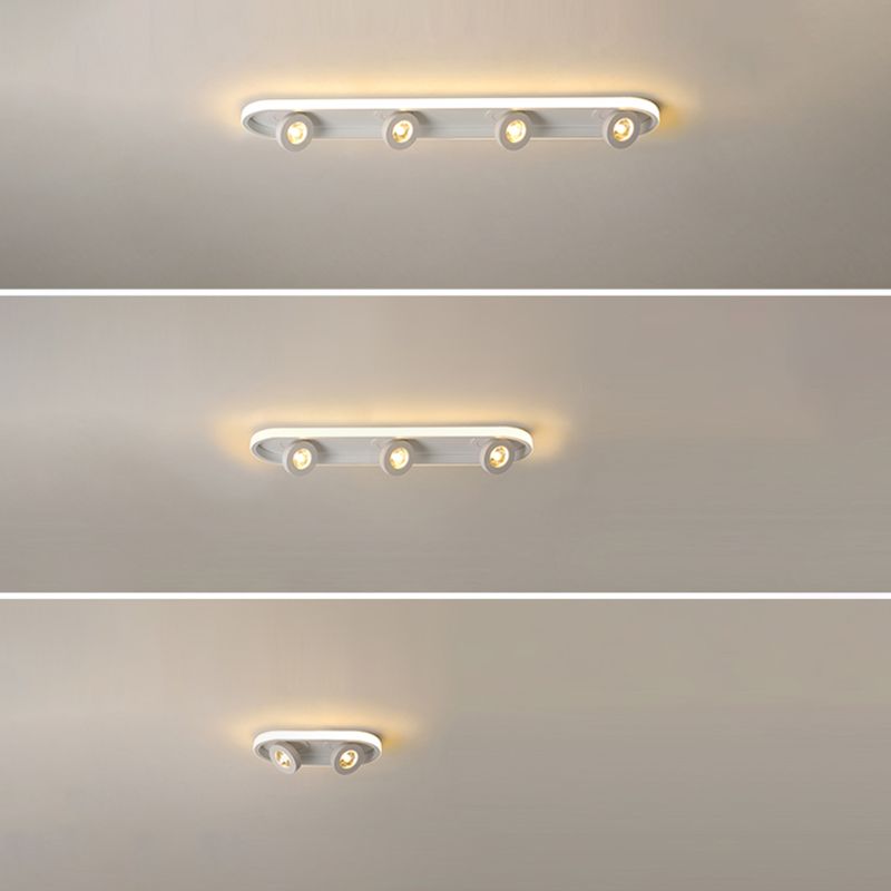 Plafonnier LED réglable à 4 lumières, avec têtes d'éclairage sur rail linéaire en aluminium, de Style moderne, pour salon