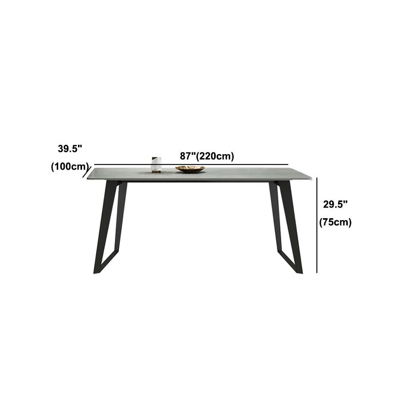 Modern Gray in Stone Table Rectangle Dining Room Table for Kitchen