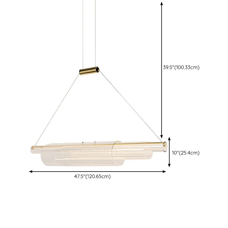 Single Modernism Golden Ceiling Light Acrylic Kitchen Island Lighting for Bedroom