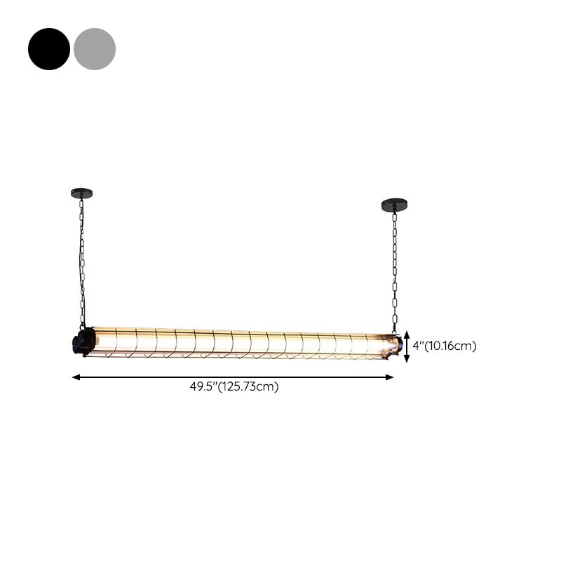 Industrial Style Hanging Lamp Iron Frame Island Light Fixture for Living Room