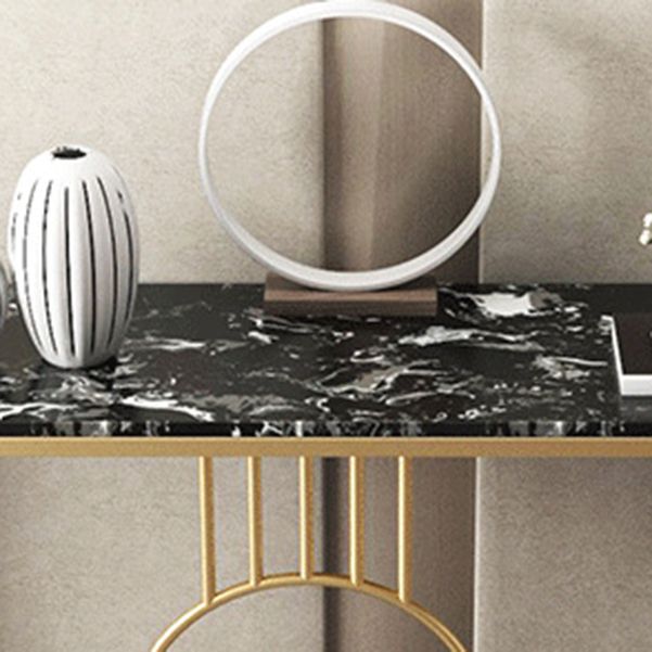 Glam Accent Table Antique Finish Sofa Console Table with Shelf