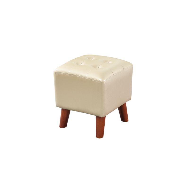 Dark Brown Leather Standard Square Stain Resistant Indoor Standard