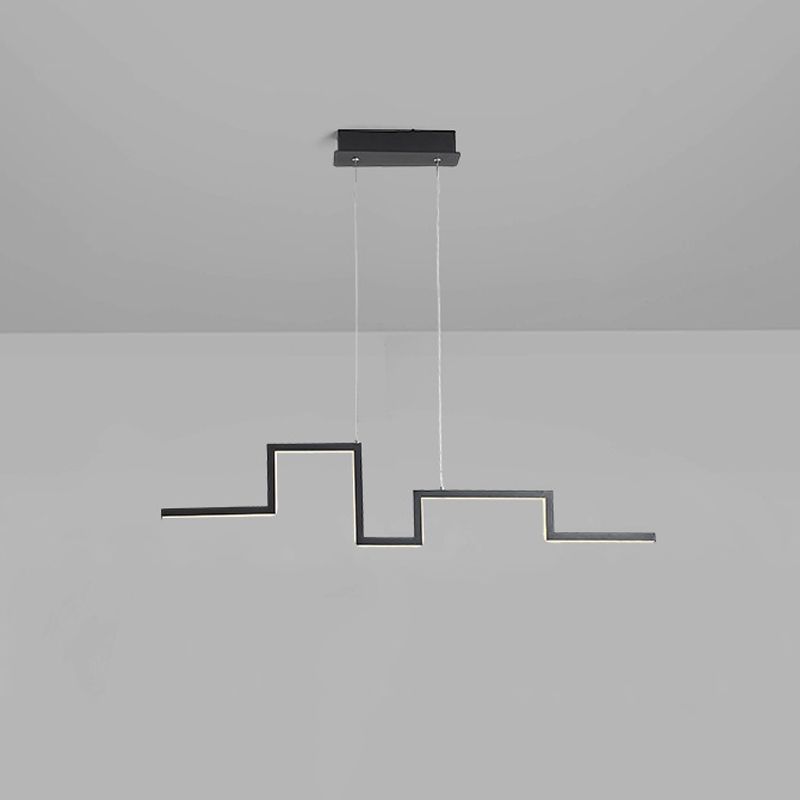 31,5 "/39" W Linear Kitchen Island Lighting Metal Minimalistic LED sospeso a LED in Black/Grey, Luce calda/Bianca