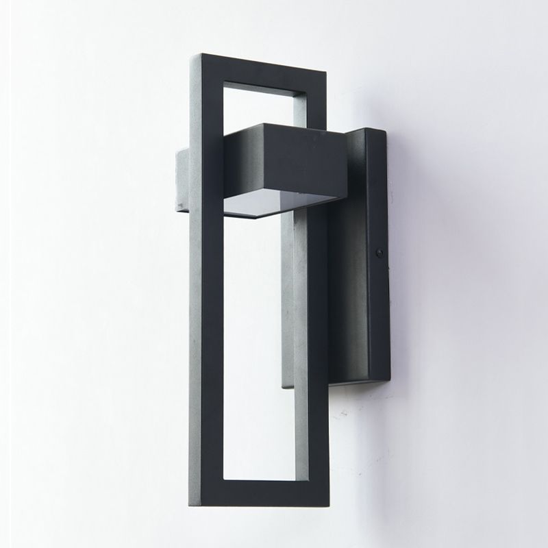 Minimalism Black Wall Light Sconces Metal Outdoor 1-Light Wall Mount Lamp