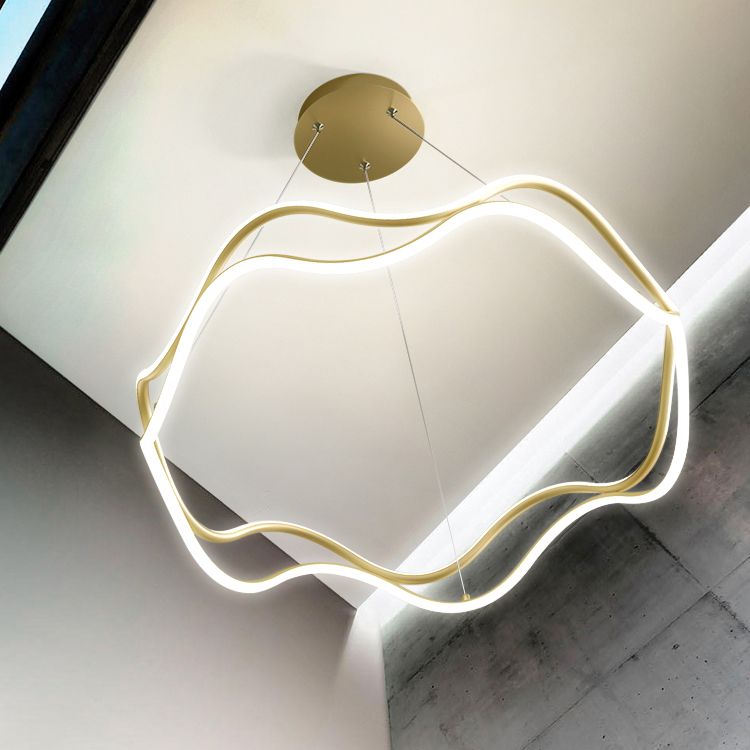 Lustres de lustre simple en or lustre suspendu linéaire pour salon