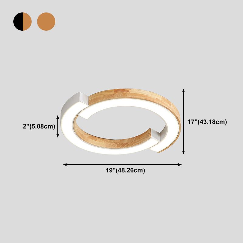 Luminaire de plafond encastré en bois, plafonnier LED moderne pour salle à manger