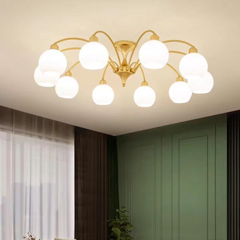 Modern Simple Ceiling Light Ball Shape Shade Iron Ceiling Lamp for Bedroom