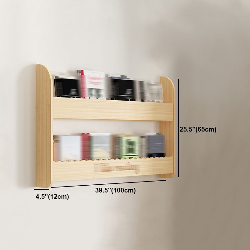 Modern Style Wooden Bookshelf Wall Mounted Shelf Bookcase for Study Room