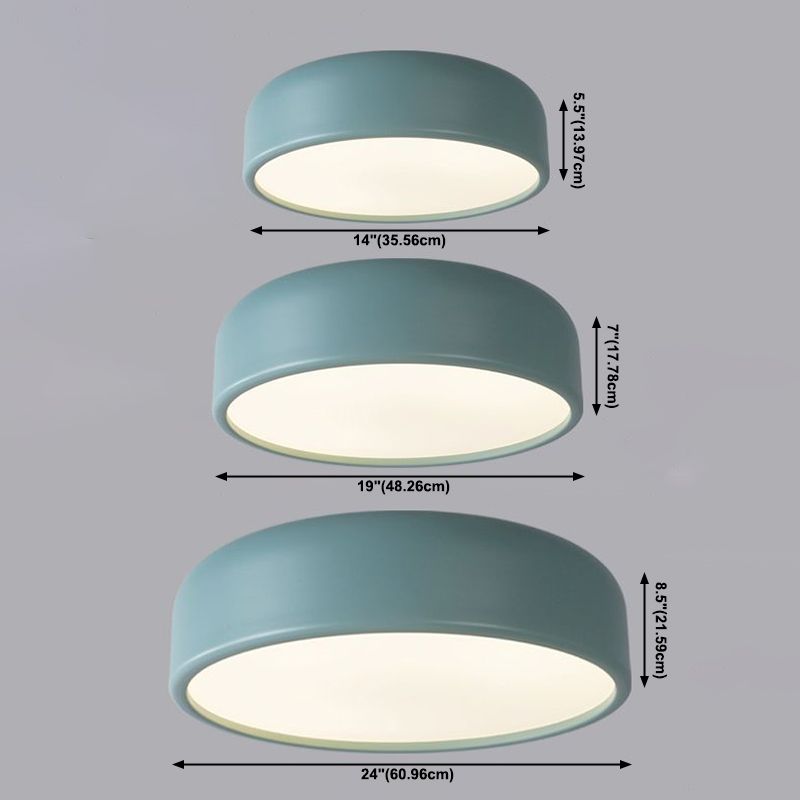 Plafonnier en forme de macaron circulaire en acrylique, plafonnier en fer forgé de Style concis et moderne pour chambre à coucher