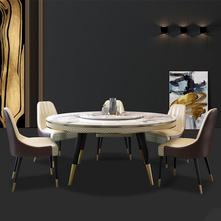 Contemporary Style Round Table Set 1/4/5/6/7/9 Pieces Dining Set for Home