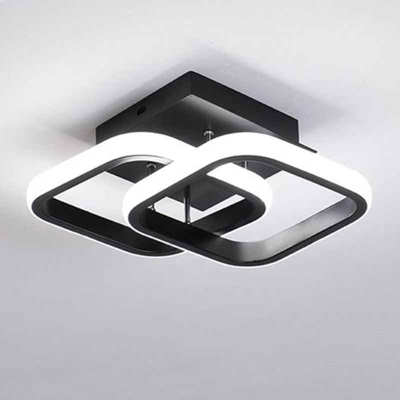 Modern Style Geometry Shade Ceiling Light Metal 2 Headed Ceiling Light for Restaurant