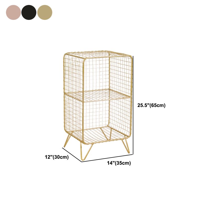 Modern Standard Bookcase Home Office Metal Bookshelf with Shelves