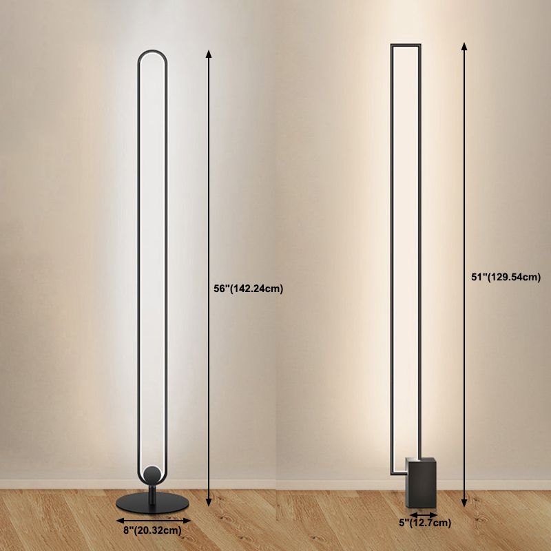 Forma geométrica Luz de piso de metal Estilo moderno 1 Luz de luz de luz en negro