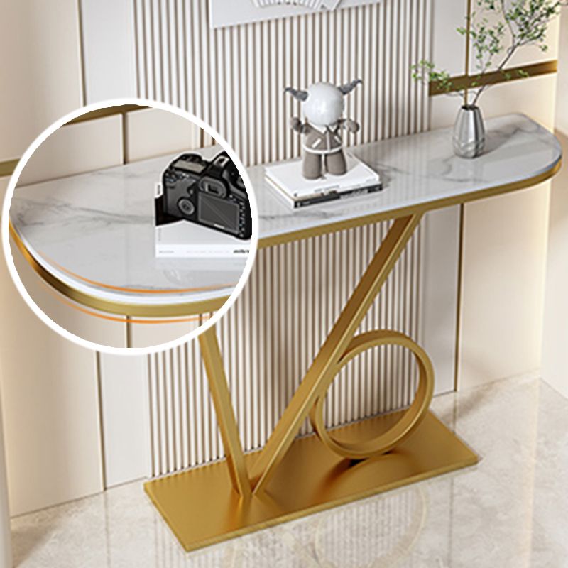 31.5-inch Tall Glam Console Table Scratch Resistant Stone End Table