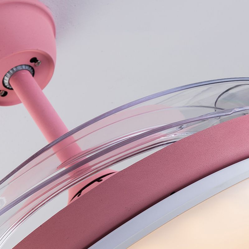 Metal Ceiling Fan Lighting Modern Style 1 Light Ceiling Fan Lamp for Children's Room