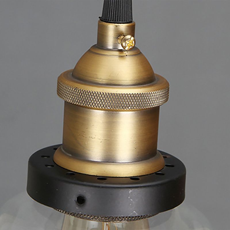 1 Head Suspension Lighting Retro Style Pot Lid Clear Glass Hanging Pendant Light Fixture