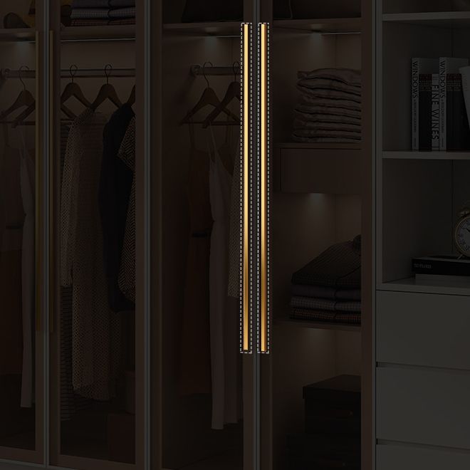 Modern Hinged Door Wardrobe for Home White Cabinet with Glass Door