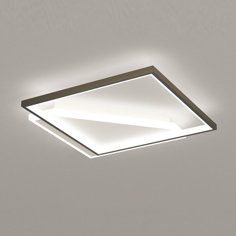 Metal cuadrado de la forma de la luz de techo de color moderno estilo moderno 2 luces de montaje de iluminación en negro