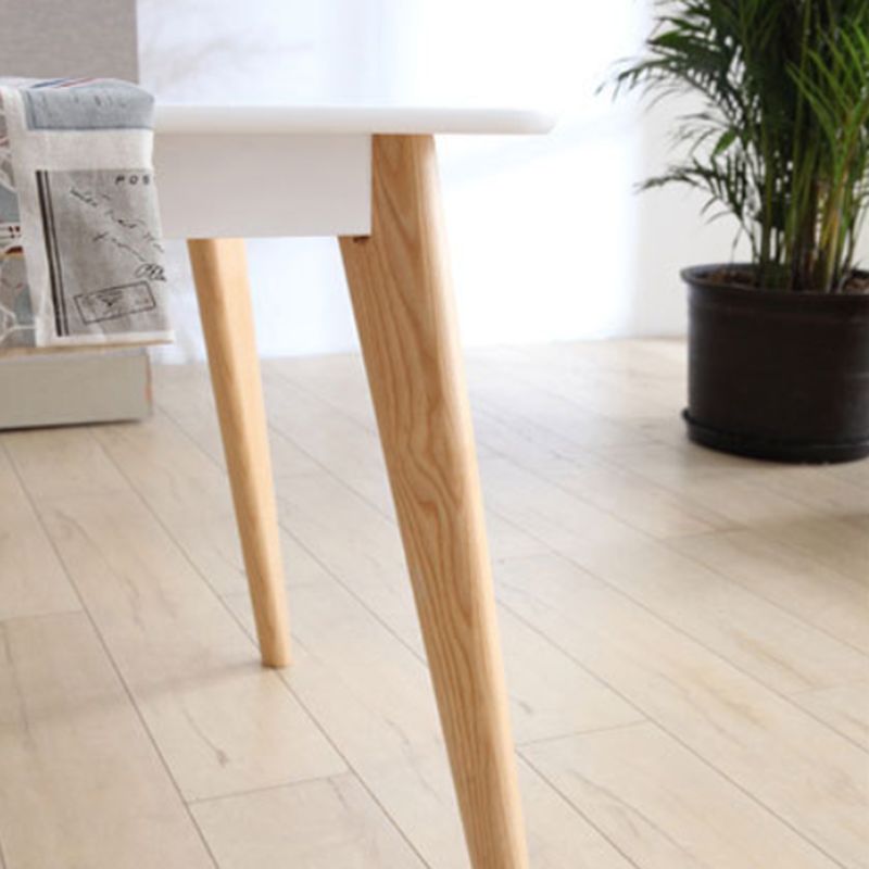 Rectangle 4 Legs Dining Table Modern Ash Wood Base Table for Kitchen