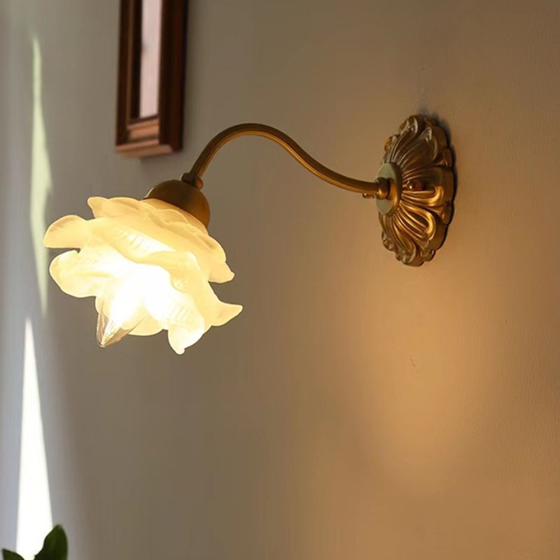 Creative Wall Light Fixture Contemporary Wall Light Sconce with Glass Shade for Bedroom