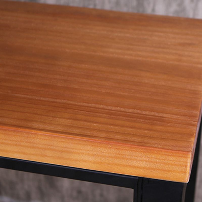 Industrial Rectangle Bar Table Pine Solid Wood Fixed Bar Dining Table