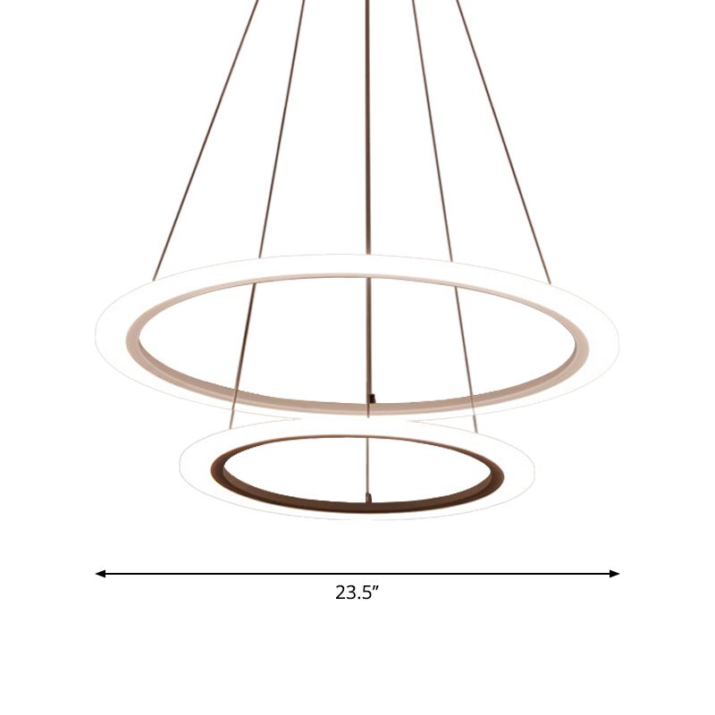 Circolare lampadario a 2/3/4 livelli lampadario minimo con soffitto a LED bianco acrilico per sala da pranzo