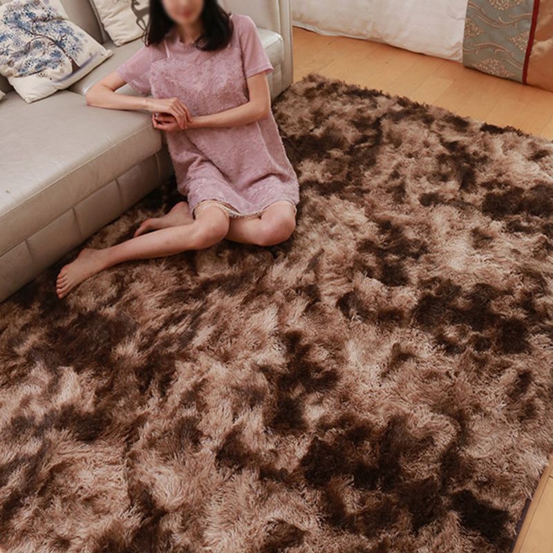 Multicolored Trendy Tie-dyed Area Rug Natural Soft Shag Indoor Rug Polyester Non-Slip Backing Carpet for Living Room