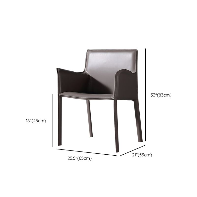 Contemporary Chair Faux Leather Solid Back Dining Room Chair for Indoor