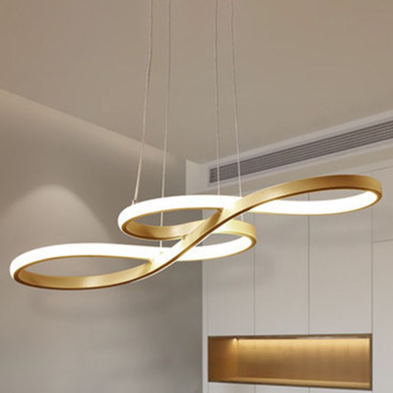 Metal Spiral Hanging Pendant Light Contemporary Style LED Pendant Lighting for Dinning Room