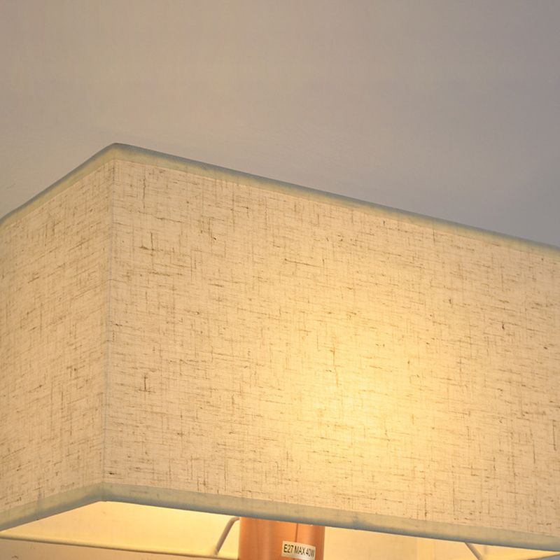 Modern Wall Sconce Metal Rectangle Shape Wall Light with Fabric Shade for Bedroom