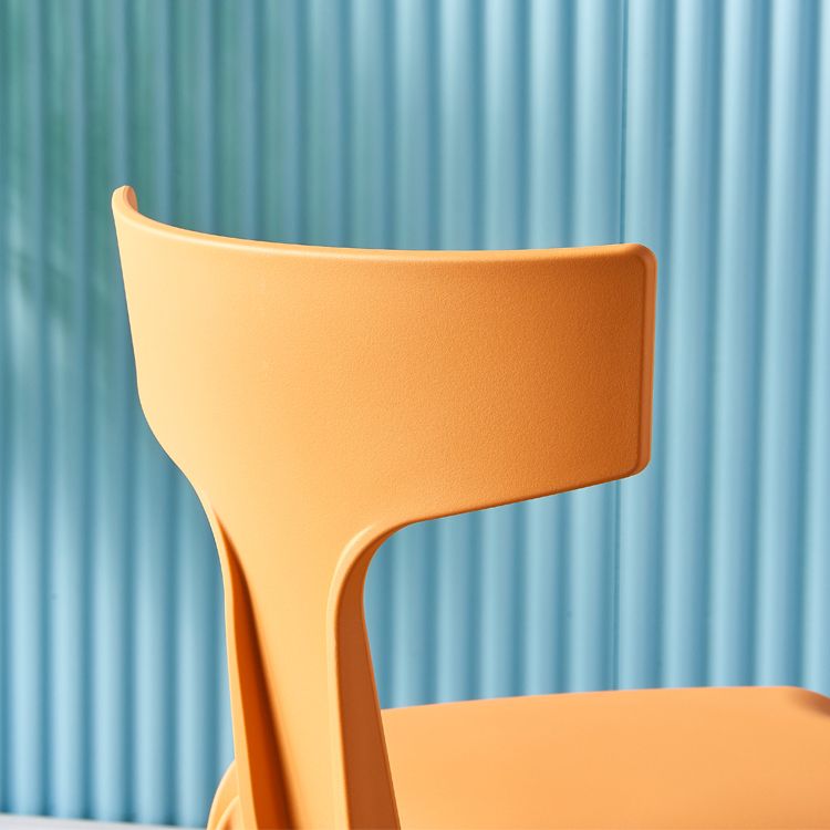 Contemporary Style Side Chair Plastic Slat Back Dining Room Chair for Indoor