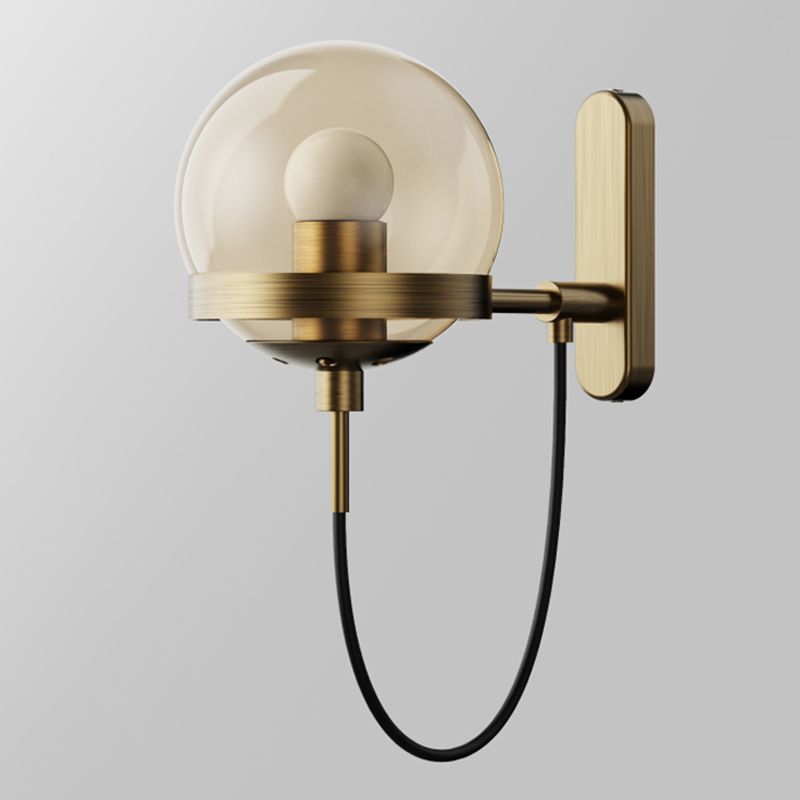 1 Light Ball Wall Mounted Light Fixture Industrial Style Glass Wall Lighting Ideas Lights