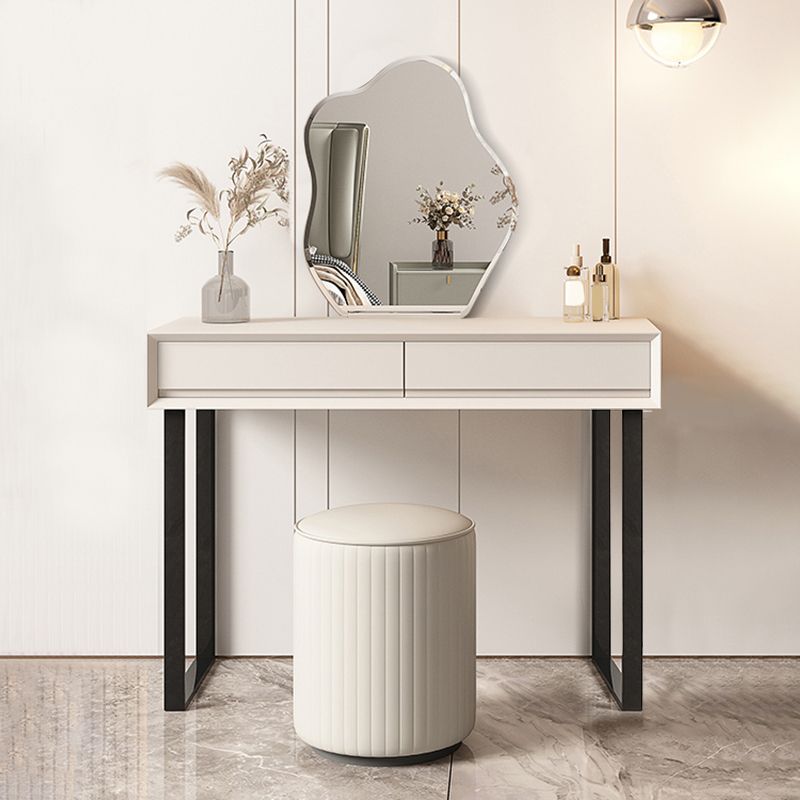 Gray/White 15.74" W x 29.521" H With Drawer Contemporary Makeup Table