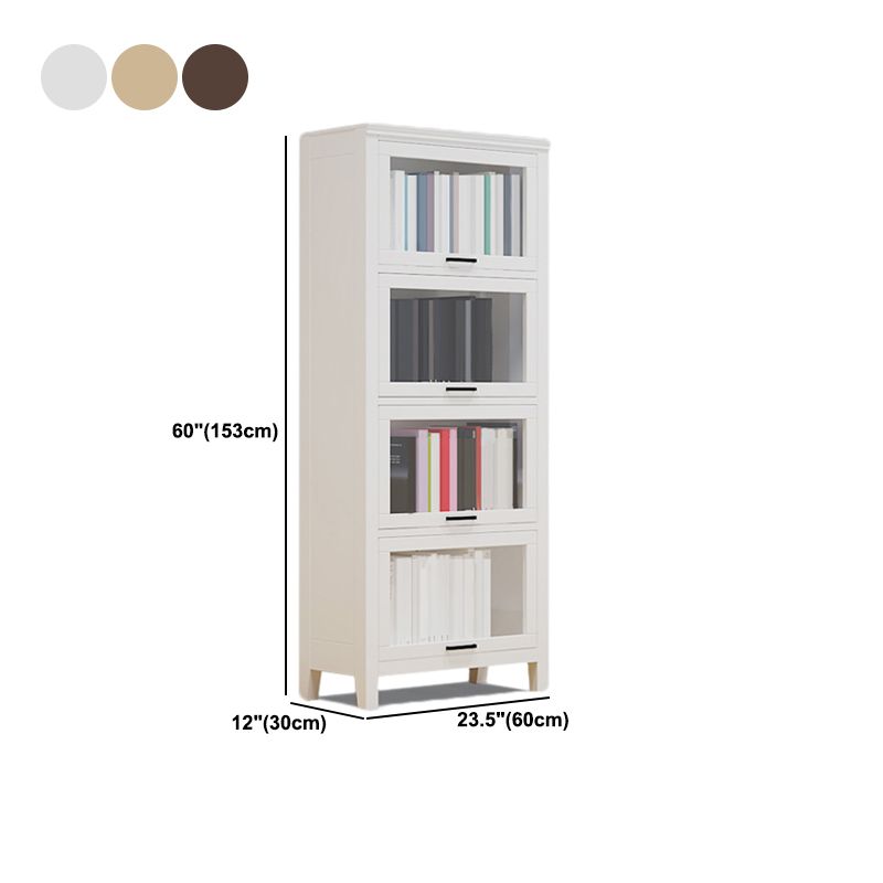 Modern Solid Wood Bookcase, Door Bookshelf for Any Room, 24" L X 12" W